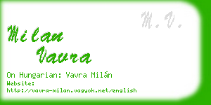 milan vavra business card