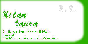 milan vavra business card